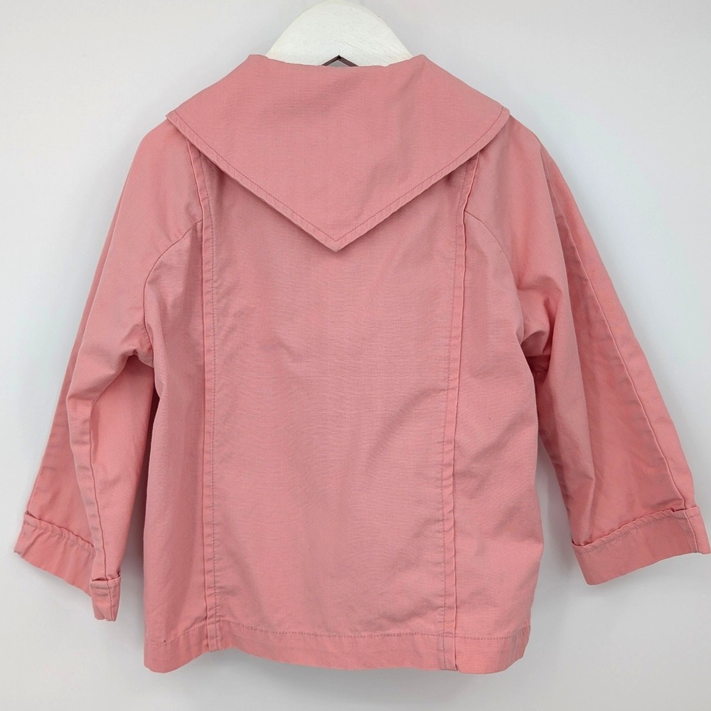 Vintage 1950s White Stag Girls Pink Sailor Collar Jacket Chore Coat Size 6X - Picture 2 of 8